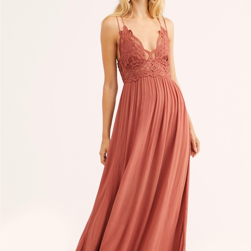 Free People Adella Maxi Dress in copper mauve size S